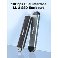 FIDECO M.2 NVME Case External Enclosure Type-C USB3.2 10Gbps PCIe SSD Direct Plug-in Aluminum Case SATA Disk Box M.2 Adapter