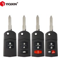 YIQIXIN 2/3/4 Button Remote Car Key Shell For Mazda 2 3 5 6 CX5 CX7 CX9 RX8 M6 MX5 2005/6/7/8/9/10/11 Key Head Flip Uncut Blade