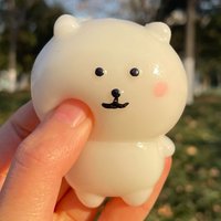 Squishy Self Deprecating Bear Fidget Toy Transparent Kawaii Expression Squeeze Toy Squishy Sensory Anti-stress Friends Gifts