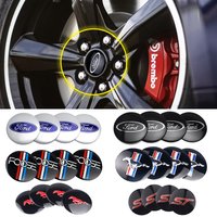 4PC 56mm Car Badge Styling Wheel Center Cap Sticker Decor For Ford Focus MK2 Fiesta Mondeo Fusion Explorer Escape Shelby Mustang
