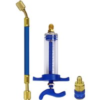 Auto A/C Oil/Dye Injector 1Oz with 134a Low Side Quick Coupler Adapter 1/4 Air Conditioning Repair Tools Manual Oiler Injection