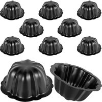 10Pcs Cake Pan Non Stick Coated Carbon Steel Cake Pan Flower Shape Cake Baking Pan Cake Baking Mold for Baking Cake Oven