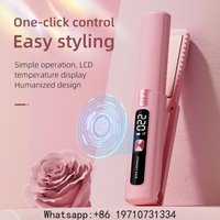 Mini Wireless Hair Straightener & Curler – Portable 2-in-1 Styler with Dual Switch Activation