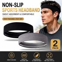 Sports Headband Sweatband Non-Slip Running Hair Band Moisture Wicking Athletic Yoga Fitness Head Wrap Sweat Absorbing Hair Hoop