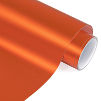Premium Matte Metallic Orange Vinyl Wrap Roll with Air Release Self Adhesive Decal Sticker Automotive Car Wrapping Foil
