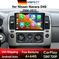 MOPECT Android 16 Kabelloses Carplay Auto WIFI Autoradio für Nissan Navara D40 2004-2010 Multimedia-Videoplayer Navigation GPS Stereo Ohne 2din DAB+ Dashcam DVR