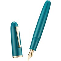 Heartbeat Nib! Jinhao 9019 Fountain Pen #8 /F/M Nib, Lake Blue Big Size Resin Office Writing Pen with Large Converter