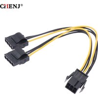 1pcs 6pin Female Graphics Card GPU To Molex IDE Dual 2 X 4pin Female To Power Supply Cable PCIe PCI-e 6 Pin Male To 4pin Female