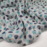 Dot Pure Silk Crepe Chiffon Transparent Gray Fabric Width 135cm Soft 6mm Dress Scarf DIY Sewing Material