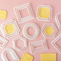 1Pcs Geometric Basic Shapes Cookie Mold Round Square Arch Fondant Cookie Cutting Mold Biscuit Cutter Baking Tool Cake Decorating