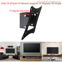 1 Set 14-27Inch TV Mounts LCD LED Monitor Wall Mount Bracket Fixed Flat Panel TV Frame Support 15 Degrees Tilt Angle W/Screw