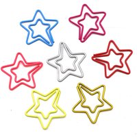 10-100pcs Pentagram-Shaped Colorful Shaped Paper Clips Creative Metal Paper Clips Bookmark School Office Supplies Accessories