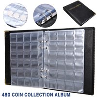 480 Pockets Coin Collection Book 20 Pages Coin Collection Holder Album Commemorative Coin Organizer Storage 20/25/27/30mm