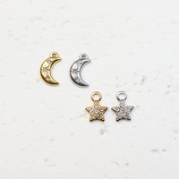 5pcs StainlessSteel Anti-allergy Moon Star Rhinestones Women's High Quality Fashion Jewelry Charms Pendant DIY Necklace