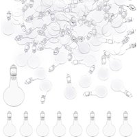 500pcs Round Glue on Bails Flat Pad Bail Necklace Bails Acrylic Transparent Cabochon Charms Cabochon Jewelry Findings for Jewelr