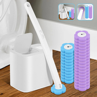 12/6Pcs Disposable Toilet Brush Wall Mounted Toilet Brush with Extended Handle Cleaning Set Replacement Head Wc Accessories New