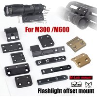 Tactical ARIS Series Surefire M300 M600 Offset Scout Mount M lok Keymod CNC SMR Rail Base Airsoft Flashlight Hunting Accessories