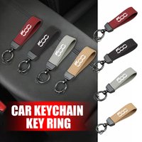 Leather Car Keychain Buckle Hanging Keyrings Chain Ring Pendant For Fiat Tipo Panda Brave Stilo Palio Ducato Freemont Doblo