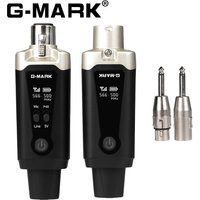 Bezprzewodowy System Nadawczy G-MARK GX1.1 UHF Adapter Mikrofonowy XLR 16 Kanałów Odbiornik Audio z Zasilaniem Phantom 48V do Mikrofonów Pojemnościowych
