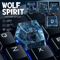 Artisan Keycap Handmade Resin Abyssal Frost Wolf God ESC - SA Profile for Cherry MX Mechanical Keyboard