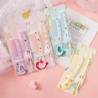 2pcs Kids Hair Combs Set Cartoon Animals Children Hairdressing Comb with Pointed Tail Girls Portable Anti-Static Plastic Comb