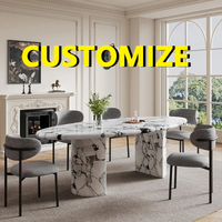 Any Size Custom Nordic Minimalist Oval Marble Dining Table Multi Stone Options Rounded Corners Sturdy Frame Simpl Home Furniture