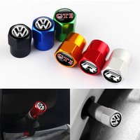 4PCS Car Wheel Valve Caps Auto Dustproof Tire Stem Air Covers For Volkswagen Motion MTM POLO GTI Blue Caddy Scirocco Golf Beetle