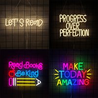 Read Books Be Kind Neon Sign, Led Color Letter Icon, Suitable For Bedroom, Study, Library, Classroom, Office, Club Art Decor.