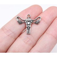 WYSIWYG 10pcs 18x23mm Antique Silver Color Uterine Charms For Jewelry Making