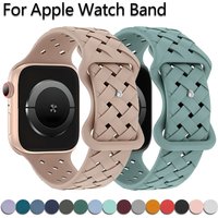 Silicone Strap for Apple Watch Band Ultra 2 49mm 46MM 44mm 42mm 40 41mm Sport Breathable Bracelet For IWatch Series 9 8 7 6 SE 5