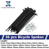 X autohaux 1 Set Universal Bicycle Spokes 12G 67mm-247mm Length Bike Wheel Spokes Nipple Black Carbon Steel Replacement Easily