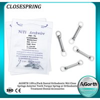 10pcs/Pack Dental Orthodontic Close Coil Spring Niti Anterior Teeth Tooth Torque with Big Pull Ring 0.010/0.012" 6/9/12mm