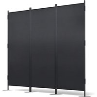 Adjustable 3-Panel Privacy Screen, Folding Room Divider for Home, Office, and Outdoor Spaces (223 x 184cm, Black)