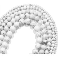 Natural Stone White Howlite Turquoise Round Loose Beads 15" Strand 4 6 8 10 12MM Pick Size For Jewelry DIY Accessories