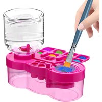 New Paint Brush Washer with Drain Button Watercolor Pen Clean Bucket Art Painting Automatic Water Circulation Brush Cleaning Too