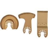 3pcs Carbide Oscillating Multi Tool Saw Blades Set Ceramic Tile Grout Remover Oscillating Cutter for Renovator