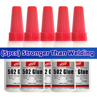 20g 1-10PCS 502 Super Glue Plastic Professional Adhesive Transparent Cyanoacrylate Glue Fast Drying Odorless Long Lasting Bonding Strong Bond Liquid Insta Glue Tool Includes precision dispenser.