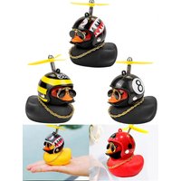 AliExpress NONE Broken Duck Car Decoration Electric Battery Car Decoration Bicycle Car Little Yellow Duck Decoration Car Ornament with Helmet