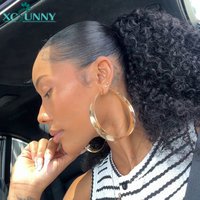 Ponytails Human Hair Drawstring Natural Hair Kinky Curly Ponytail Hair Extensions Remy Burmese Wrap Around Ponytail Human Hair