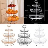 Mir de Rangement en Fil D.lique à 3 Couches, Filles à Fruits, Poignées Amovibles, Support à Gâteaux Décoratif, Support à Dessert