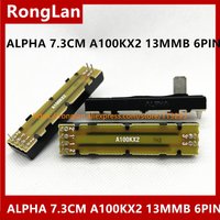 ALPHA 73MM 7.3CM Mixer Straight Slip Pusher Double Potentiometer A100K A100KX2 Handle 13MMB Inside Foot-10PCS/LOT