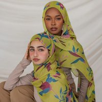 Ramadan Hijab for Women Print Bohemian Watercolor Soft Muslim Hijabs Floral Breathable Shawl Wrap Scarf Headscarf