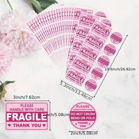 Fragile Handle with Care Stickers for Mailing Envelope Carton Tray - No Folding Adhesive Labels