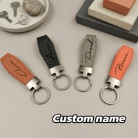 Personalized Custom PU Leather Car Keychain DIY Name Laser Engraving Compatible With Most Car KeysDurable Additions Gifts