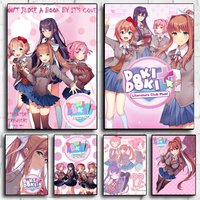 Anime Game DDLC D-Doki Poster Stickers Painting Self-Adhesive Mural HD Wall Decals for Bedroom Living Room Home Decor Gift