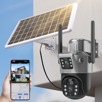 8MP 4K Solar-WLAN-Überwachungskamera mit Dual-Objektiv, PIR-Bewegungserkennung, IP66 wasserdicht, Außen-Sicherheitskamera mit Zwei-Wege-Audio, TF-Karte & Cloud-Speicher