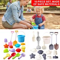 Kids Beach Toy Set, Portable Sand Playing Tools Kit Safe Shovel Bucket Molds Multi-Functional Outdoor Digging Tools