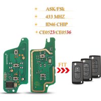 Jingyuqin – circuit imprimé de clé télécommande ASK/FSK à 2/3 boutons, pour Peugeot 207 408 307 308 408 Citroën C2 C3 C4 Picasso ID46 CE0536/052
