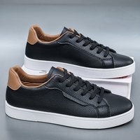 Men Shoes Classic Lace Up Board Shoes New Breathable Casual Sneakers Men Leather Sports Shoes for Men Daily Comfortable Footwear