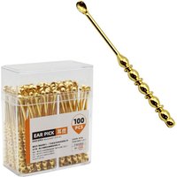 〔DD329〕Mini Stainless Steel Round Head Ear Spoons Retro Portable Ear Cleaning Tool Ear Pick Ear Wax Remover Curette Cleaner
